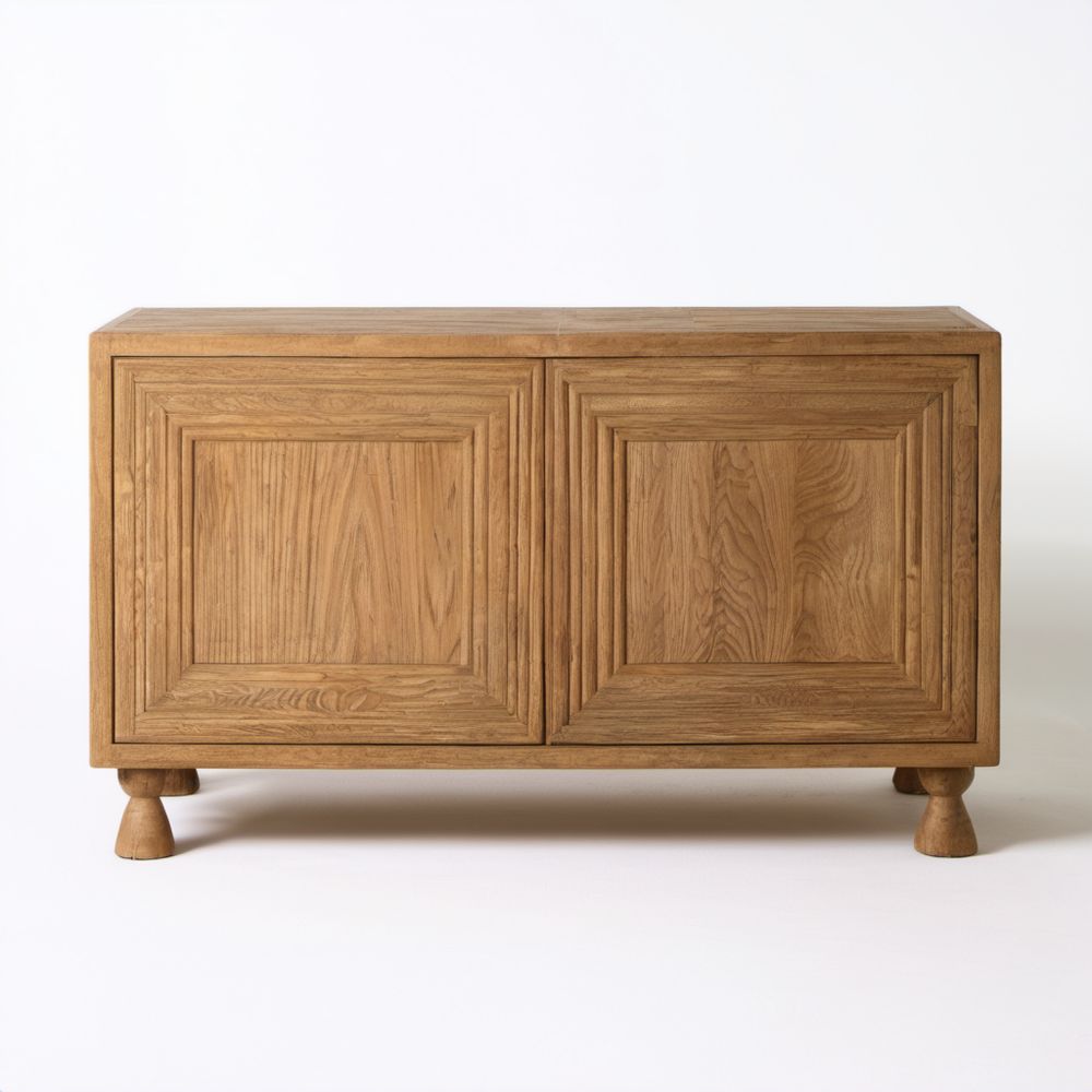 Kredens dębowy w kolorze naturalnego dębu, 2-drzwiowy, 160 x 45 x 85 cm