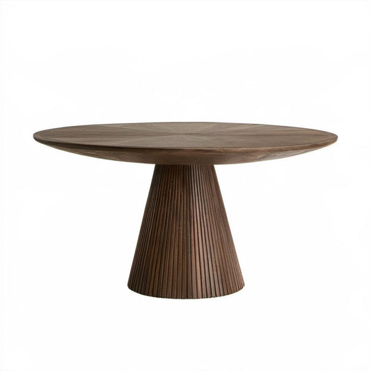 Okrągły stolik kawowy brązowy z płyty MDF z fornirem orzechowym, Ø100 x 45 cm