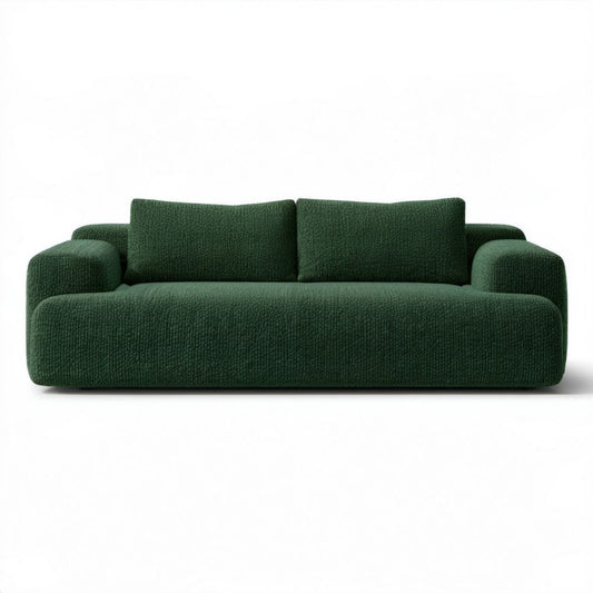 Zielona sofa dwuosobowa z tapicerką poliestrową, 180 x 90 x 75 cm
