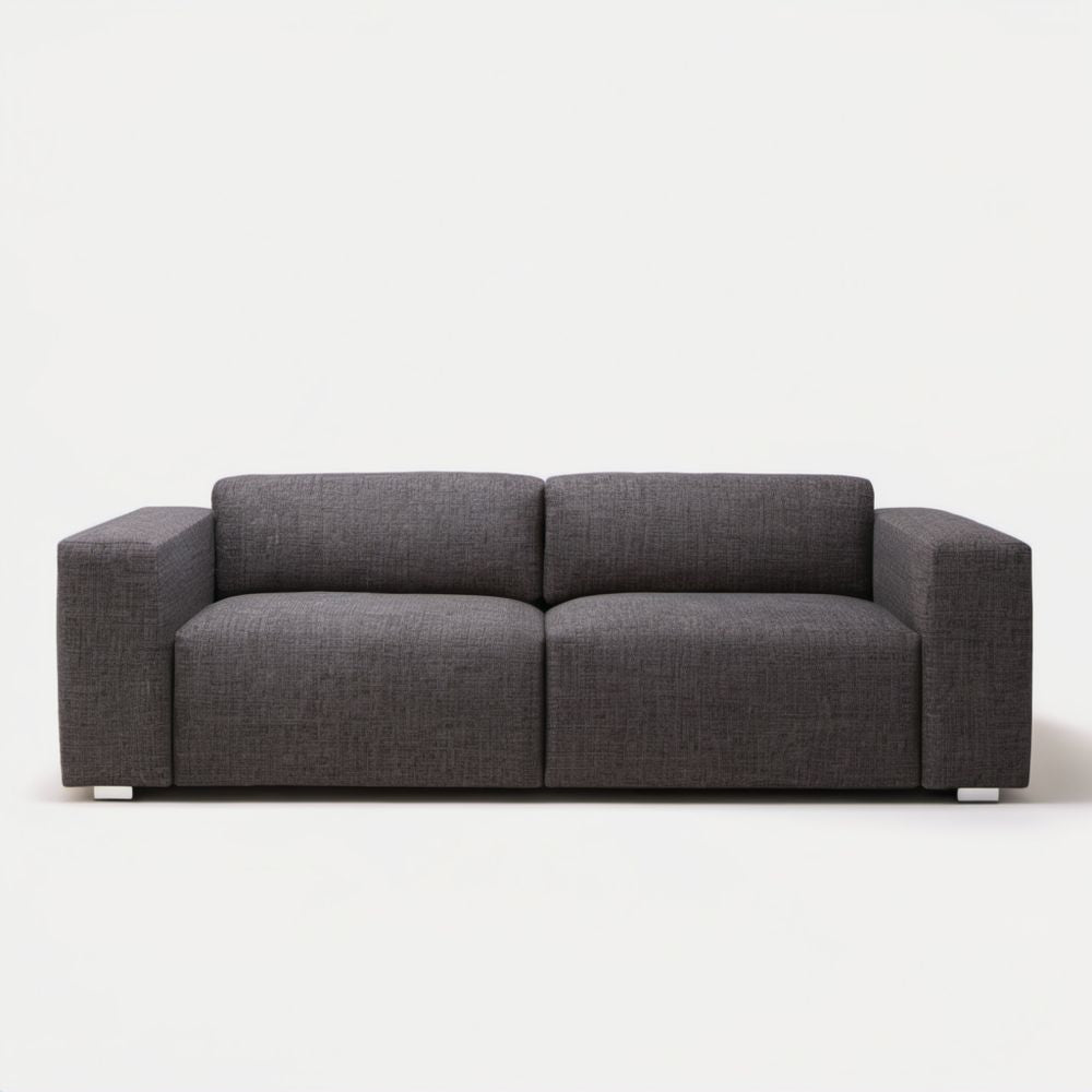 Sofa dwuosobowa ciemnoszara z tapicerką poliestrową 180 x 90 x 82 cm