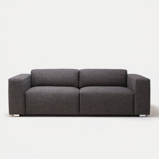 Sofa dwuosobowa ciemnoszara z tapicerką poliestrową 180 x 90 x 82 cm