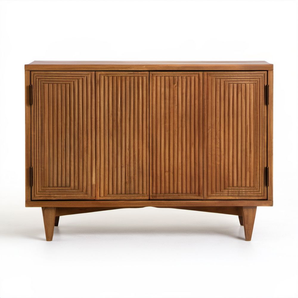 Brązowy kredens drewniany z litego drewna mango 160 × 45 × 85 cm