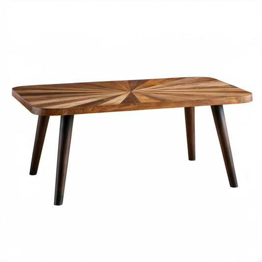 Prostokątny stolik kawowy brązowy z litego drewna mango 110 x 60 x 45 cm