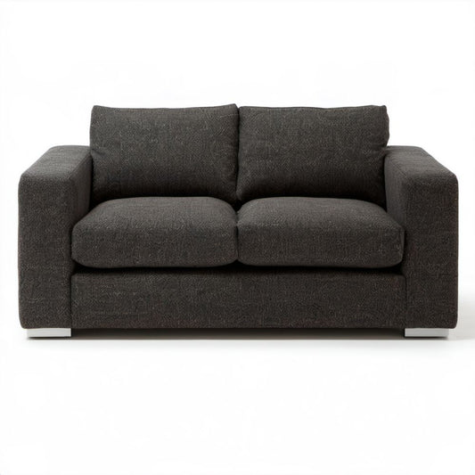 Sofa dwuosobowa ciemnoszara z tapicerką poliestrową 160 x 90 x 85 cm