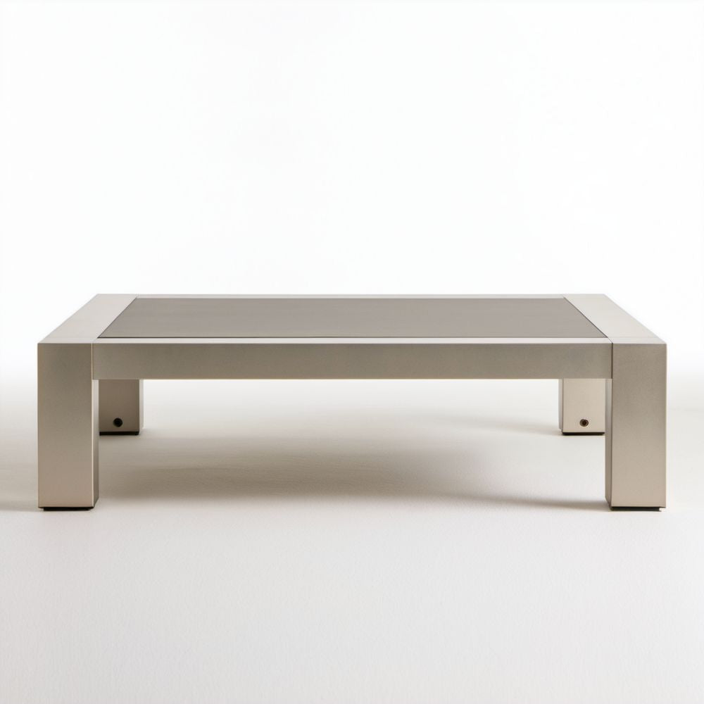 Prostokątny stół ogrodowy z aluminium szarobeżowy 120 x 70 x 45 cm