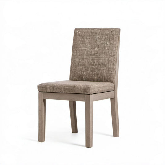 Tapicerowane krzesło do jadalni z drewna w kolorze taupe, 45 × 55 × 95 cm